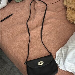 Fossil Black Leather Crossbody Bag